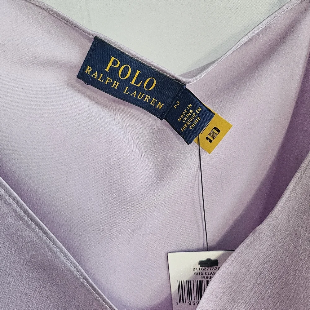 ❤️SPECIAL❤️NWT. POLO RALPH LAUREN Satin V-Neck Cami In Lavender - Picture 4 of 14